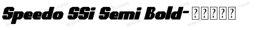 Speedo SSi Semi Bold字体转换